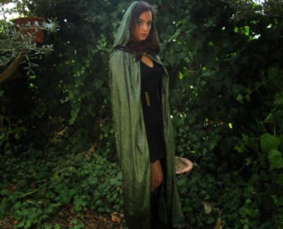 Glitter green cape, velvet cape cloak medieval long hooded fantasy elven cape fantasy costume festival halloween dark green cloak by Youshky steampunk buy now online