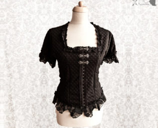 Blouse Victorian, black romantic goth shirt, Steampunk, Devota, Somnia Romantica, size medium - large see item details for measurements by SomniaRomantica steampunk buy now online