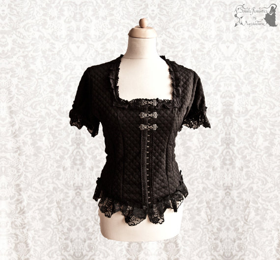 Blouse Victorian, black romantic goth shirt, Steampunk, Devota, Somnia Romantica, size medium - large see item details for measurements by SomniaRomantica steampunk buy now online