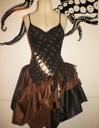 Steampunk Whimsical Merlot Dress by PatchedJester steampunk buy now online