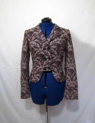 Victorian Esque Jacket / Double Breasted / Raised Velvet Design by Lipstitch steampunk buy now online