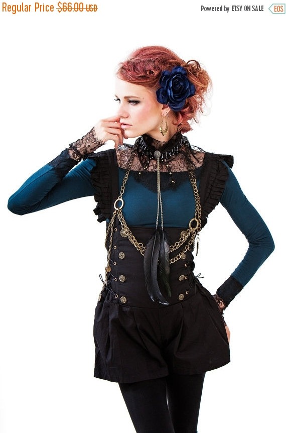 Sale- - Frill strap romper , reduced price by KayoAnimeClothing steampunk buy now online