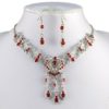 Jays Jewellery - Silver Tone Victorian Look Red Heart Drop Crystal Necklace & Earrings Set steampunk buy now online