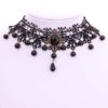 Amybria jewelry Black Lace Fabric False Collar Choker Necklace Beads Dangle Pendant Lolita Goth steampunk buy now online