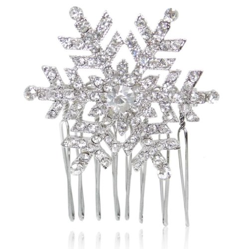 Ever Faith Austrian Crystal Winter Snowflake Hair Comb Clip - Silver-Tone B00030-1 steampunk buy now online