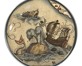 Vintage Sea Monsters Design Metal Pin Badge steampunk buy now online