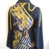 15% Off Steampunk Gold Braid Patchwork Print Peacoat Crazy Conductor Jacket Medium M Unique Handmade Upcycled Recycled Printed OOAK by mraur steampunk buy now online