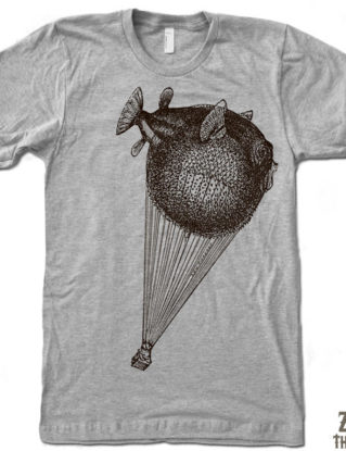 Men's BALLOON FISH t shirt american apparel S M L XL (17 Color Options) by ZenThreads steampunk buy now online