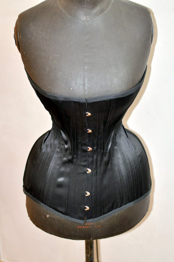 Black Edwardian Corset by LaBelleFairy steampunk buy now online