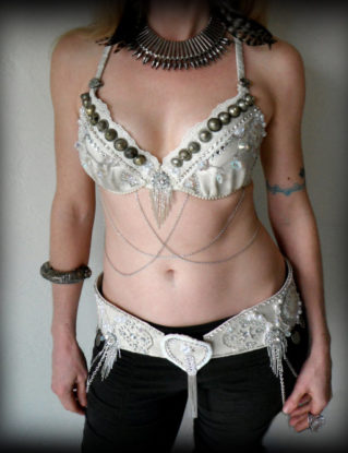Professional Belly Dance/Performance Artist Custom Bra and Belt Set by cestlenouveaunoir steampunk buy now online