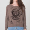 Vintage Steampunk Airship, Women's Raglan Pullover, Jersey Tri-blend Sweatshirt, Hot Air Balloon, Gift for Her by banyantreeclothing steampunk buy now online
