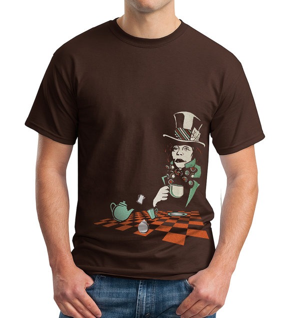 Mad Hatter T-shirt, Alice in Wonderland T-Shirt Men's shirt, Mens graphic tee, Gift for Him by banyantreeclothing steampunk buy now online