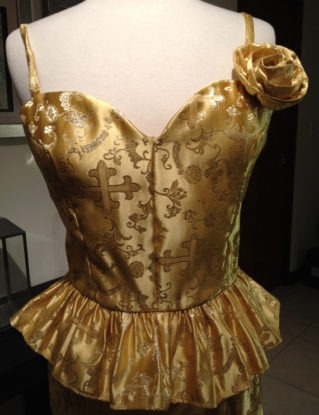 Short Gold Dress Size 6 Steampunk Hipster Waist Cute Party Dress by ElsaOriginals steampunk buy now online