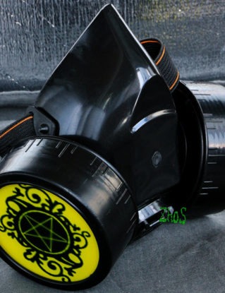 Cyber Mask Cyber Goth Respirator Black Gas Mask Pentagram by olnat31sun steampunk buy now online