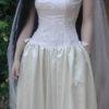 Jeannie Nitro Lip Service Gothic Renaissance Ivory Brocade Wedding Gown Corset Dress by LadyLikeWigs steampunk buy now online