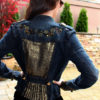 Junior Jean Jacket (Sm) Steampunk, Military Style Denim Jacket- from our CARAUT-Altered collection of upcycled denim clothing by CARAUT steampunk buy now online