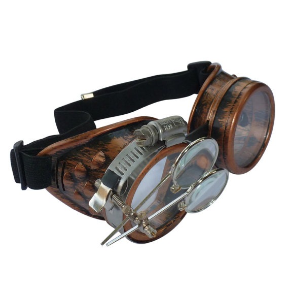 Steampunk Goggles Airship Captain Apocalyptic Mad Scientist Victorian Limited CC C by oldjunkyardboutique steampunk buy now online