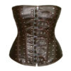 Real sheep leather steampunk style corset (brown and black). Gothic, steampunk, alt, overbust, real leather, metal, bdsm, bespoke corset. by Corsettery steampunk buy now online