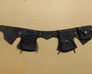 Steampunk Festival Utility belt in black cotton canvas - Anvil Model by CosmicCelt steampunk buy now online