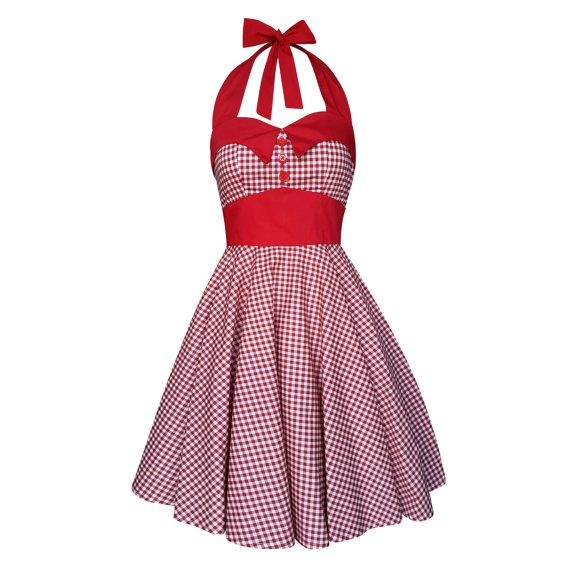 red white gingham dress