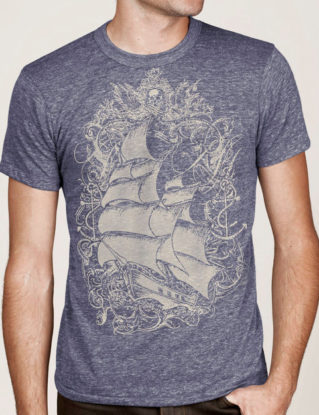Pirate Ship T-shirt, Nautical T shirt, Vintage Sailing Ship t-shirt, Unisex t-shirt, Fashion Gift for Him by banyantreeclothing steampunk buy now online