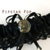 Black Garter with Smokey Gray gem - Fantasy fun wedding bridal garter (6 garter color, 12 gem color option) Gothic Victorian by PipStarPop steampunk buy now online