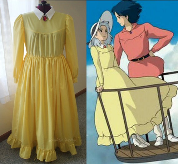 Howl's Moving Castle Cosplay, Sophie Hatter Inspired Dress, Blue Yellow Or Green, Custom Made, Womens Old-fashioned Dress, Steampunk Costume by QualityCosplay steampunk buy now online