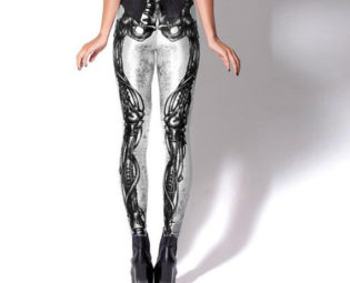 Black and White Skeleton Leggings by TheRavensHoller steampunk buy now online