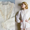 Vintage 1970s Victorian Edwardian Style White Blouse - High Neck Lace Collar - Long Sleeves (small medium) by PrettyBonesJefferson steampunk buy now online