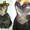10 SEXY Silk Lillie Rubin Dress POUF Strapleses Ruched GOLD Black Lace Stunning Chris Kole by EverybodysVintage steampunk buy now online