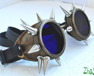 Cyber Goth Goggles Glasses 18 Spikes CyberPunk Industrial Noise Dark Wave Dark Mage -7 by olnat31sun steampunk buy now online