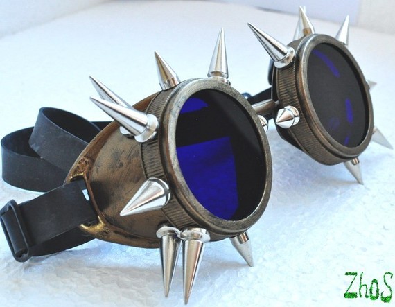 Cyber Goth Goggles Glasses 18 Spikes CyberPunk Industrial Noise Dark Wave Dark Mage -7 by olnat31sun steampunk buy now online