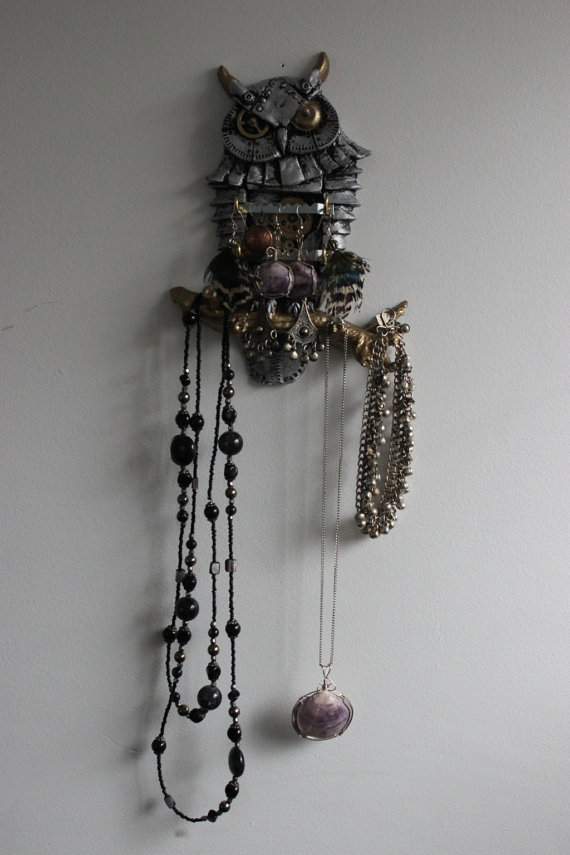 Steampunk Owl Jewellery, Storage & Organization. Wall Decor, Sculpture by WainmanStudios steampunk buy now online
