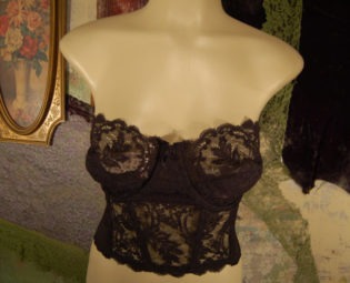 Vintage Size 38C Black Lace Bustier Corset by CowgirlontheEdge steampunk buy now online