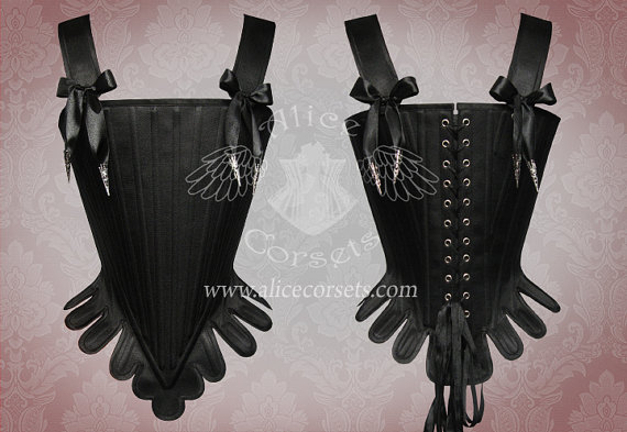 Rococo Gothic Overbust Corset ~ Baroque Dark fashion style ~ 18th century Period Historical Stay by AliceCorsets steampunk buy now online