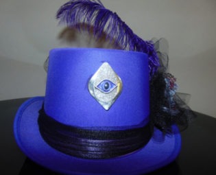 Purple Victorian Satin Evil Eye Top Hat by Thehatzmeow steampunk buy now online