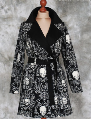 READY TO WEAR ~ Gothic Jacket ~ Cotton Baroque Skulls Victorian Steampunk Coat ~ Dark Fashion Blazer Robe ~ Vampire Costume Cloak Dress by AliceCorsets steampunk buy now online