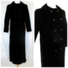 1970s Velvet Maxi Coat, Black, Double Breasted, Large, Edwardian, Goth, Hippie, Boho by Joyatri steampunk buy now online