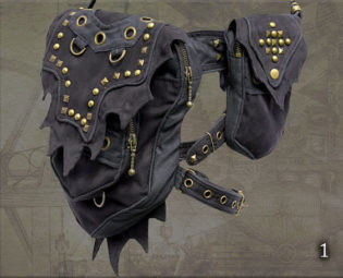 Wizard Hip Belt Rivets - with removable device pocket by CyberGypsyFashion steampunk buy now online