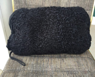 Vintage Black Curly Lamb Hand Muff/ Antique Hand Warmer by RedDivaVintage steampunk buy now online