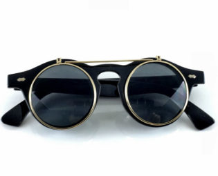 Vintage Retro Round Flip Up Clear Lens Sunglasses 1920 - FREE U.S. SHIPPING by NikkiEyewear steampunk buy now online