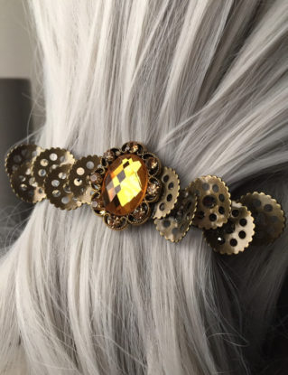 Antique Gold Hair Clip 80mm - Hair Clip Wedding or Steampunk Hair Clip - Hair Accessories for Women - Hair Clips Women by ArcanumByAerrowae steampunk buy now online