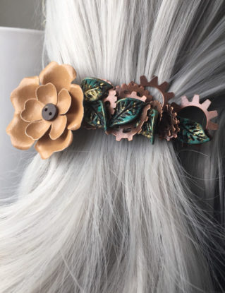 Flower Hair Accessories For Women - Western Hair Barette - Steampunk Hair Clip Woman by ArcanumByAerrowae steampunk buy now online