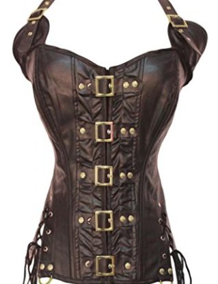 Dear-lover Women's Buckle-up Steampunk Corset Large Size Coffee steampunk buy now online