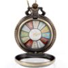 JewelryWe Retro Style Wheel Rome Pocket Watch Vintage Steampunk Pocket Watch Pendant Long Necklace 30" (with Gift Bag) steampunk buy now online