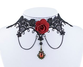 Sanwood® Vintage Handmade Gothic Steampunk Lace Flower Choker Necklace Jewellery (7) steampunk buy now online