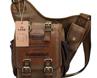 S-ZONE Mens Vintage Canvas Leather Military Utility Shoulder Messenger Bags steampunk buy now online