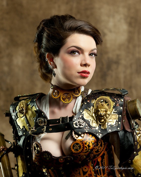 Parchment Leather Clockwork Choker by BruteForceStudios steampunk buy now online