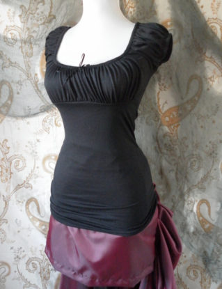 Black peasant blouse -sizes S/M and M/L by AliceAndWillow steampunk buy now online