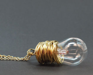 Steampunk Necklace- Brass Upcycled Light Bulb Necklace Steampunk Jewelry by Tanith steampunk buy now online